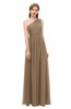 ColsBM Kendal Beaver Fur Bridesmaid Dresses A-line Sleeveless Half Backless Pleated Elegant One Shoulder