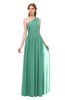 ColsBM Kendal Beryl Green Bridesmaid Dresses A-line Sleeveless Half Backless Pleated Elegant One Shoulder