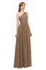 ColsBM Kendal Bronze Brown Bridesmaid Dresses A-line Sleeveless Half Backless Pleated Elegant One Shoulder
