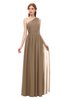 ColsBM Kendal Bronze Brown Bridesmaid Dresses A-line Sleeveless Half Backless Pleated Elegant One Shoulder