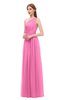 ColsBM Kendal Carnation Pink Bridesmaid Dresses A-line Sleeveless Half Backless Pleated Elegant One Shoulder