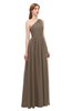 ColsBM Kendal Chocolate Brown Bridesmaid Dresses A-line Sleeveless Half Backless Pleated Elegant One Shoulder