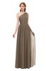 ColsBM Kendal Chocolate Brown Bridesmaid Dresses A-line Sleeveless Half Backless Pleated Elegant One Shoulder