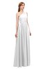 ColsBM Kendal Cloud White Bridesmaid Dresses A-line Sleeveless Half Backless Pleated Elegant One Shoulder