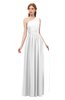 ColsBM Kendal Cloud White Bridesmaid Dresses A-line Sleeveless Half Backless Pleated Elegant One Shoulder