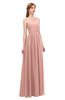 ColsBM Kendal Coral Almond Bridesmaid Dresses A-line Sleeveless Half Backless Pleated Elegant One Shoulder