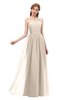 ColsBM Kendal Cream Tan Bridesmaid Dresses A-line Sleeveless Half Backless Pleated Elegant One Shoulder
