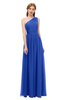 ColsBM Kendal Dazzling Blue Bridesmaid Dresses A-line Sleeveless Half Backless Pleated Elegant One Shoulder
