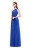 ColsBM Kendal Dazzling Blue Bridesmaid Dresses A-line Sleeveless Half Backless Pleated Elegant One Shoulder