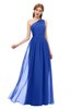 ColsBM Kendal Electric Blue Bridesmaid Dresses A-line Sleeveless Half Backless Pleated Elegant One Shoulder