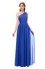 ColsBM Kendal Electric Blue Bridesmaid Dresses A-line Sleeveless Half Backless Pleated Elegant One Shoulder