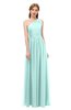 ColsBM Kendal Fair Aqua Bridesmaid Dresses A-line Sleeveless Half Backless Pleated Elegant One Shoulder
