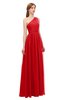 ColsBM Kendal Flame Scarlet Bridesmaid Dresses A-line Sleeveless Half Backless Pleated Elegant One Shoulder