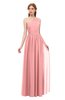 ColsBM Kendal Flamingo Pink Bridesmaid Dresses A-line Sleeveless Half Backless Pleated Elegant One Shoulder
