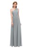 ColsBM Kendal Frost Grey Bridesmaid Dresses A-line Sleeveless Half Backless Pleated Elegant One Shoulder