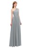 ColsBM Kendal Frost Grey Bridesmaid Dresses A-line Sleeveless Half Backless Pleated Elegant One Shoulder
