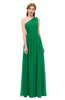 ColsBM Kendal Green Bridesmaid Dresses A-line Sleeveless Half Backless Pleated Elegant One Shoulder