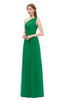 ColsBM Kendal Green Bridesmaid Dresses A-line Sleeveless Half Backless Pleated Elegant One Shoulder