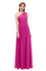 ColsBM Kendal Hot Pink Bridesmaid Dresses A-line Sleeveless Half Backless Pleated Elegant One Shoulder