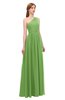 ColsBM Kendal Kiwi Green Bridesmaid Dresses A-line Sleeveless Half Backless Pleated Elegant One Shoulder