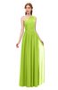 ColsBM Kendal Lime Green Bridesmaid Dresses A-line Sleeveless Half Backless Pleated Elegant One Shoulder