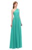 ColsBM Kendal Mint Green Bridesmaid Dresses A-line Sleeveless Half Backless Pleated Elegant One Shoulder