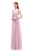 ColsBM Kendal Mist Pink Bridesmaid Dresses A-line Sleeveless Half Backless Pleated Elegant One Shoulder