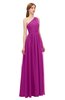 ColsBM Kendal Vivid Viola Bridesmaid Dresses A-line Sleeveless Half Backless Pleated Elegant One Shoulder