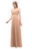ColsBM Andrea Almost Apricot Bridesmaid Dresses Sexy Zipper Sleeveless Pleated Floor Length A-line