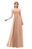 ColsBM Andrea Almost Apricot Bridesmaid Dresses Sexy Zipper Sleeveless Pleated Floor Length A-line