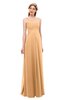 ColsBM Andrea Apricot Bridesmaid Dresses Sexy Zipper Sleeveless Pleated Floor Length A-line