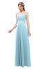 ColsBM Andrea Aqua Bridesmaid Dresses Sexy Zipper Sleeveless Pleated Floor Length A-line