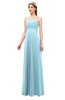 ColsBM Andrea Aqua Bridesmaid Dresses Sexy Zipper Sleeveless Pleated Floor Length A-line