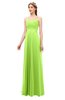 ColsBM Andrea Bright Green Bridesmaid Dresses Sexy Zipper Sleeveless Pleated Floor Length A-line