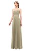 ColsBM Andrea Candied Ginger Bridesmaid Dresses Sexy Zipper Sleeveless Pleated Floor Length A-line