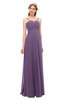 ColsBM Andrea Chinese Violet Bridesmaid Dresses Sexy Zipper Sleeveless Pleated Floor Length A-line