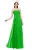 ColsBM Andrea Classic Green Bridesmaid Dresses Sexy Zipper Sleeveless Pleated Floor Length A-line