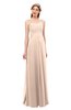 ColsBM Andrea Fresh Salmon Bridesmaid Dresses Sexy Zipper Sleeveless Pleated Floor Length A-line