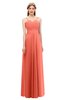 ColsBM Andrea Fusion Coral Bridesmaid Dresses Sexy Zipper Sleeveless Pleated Floor Length A-line