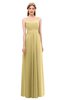 ColsBM Andrea Gold Bridesmaid Dresses Sexy Zipper Sleeveless Pleated Floor Length A-line
