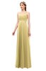 ColsBM Andrea Gold Bridesmaid Dresses Sexy Zipper Sleeveless Pleated Floor Length A-line