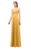 ColsBM Andrea Golden Cream Bridesmaid Dresses Sexy Zipper Sleeveless Pleated Floor Length A-line