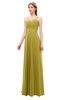 ColsBM Andrea Golden Olive Bridesmaid Dresses Sexy Zipper Sleeveless Pleated Floor Length A-line