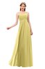 ColsBM Andrea Misted Yellow Bridesmaid Dresses Sexy Zipper Sleeveless Pleated Floor Length A-line