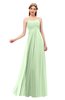 ColsBM Andrea Pale Green Bridesmaid Dresses Sexy Zipper Sleeveless Pleated Floor Length A-line