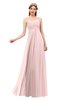 ColsBM Andrea Pastel Pink Bridesmaid Dresses Sexy Zipper Sleeveless Pleated Floor Length A-line