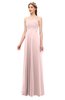 ColsBM Andrea Pastel Pink Bridesmaid Dresses Sexy Zipper Sleeveless Pleated Floor Length A-line