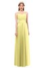 ColsBM Andrea Pastel Yellow Bridesmaid Dresses Sexy Zipper Sleeveless Pleated Floor Length A-line