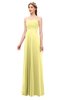 ColsBM Andrea Pastel Yellow Bridesmaid Dresses Sexy Zipper Sleeveless Pleated Floor Length A-line