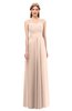 ColsBM Andrea Peach Puree Bridesmaid Dresses Sexy Zipper Sleeveless Pleated Floor Length A-line